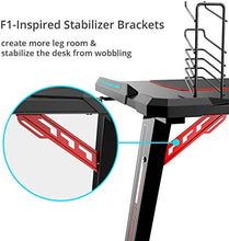 Load image into Gallery viewer, Gaming Desk, 44.5" Z Shaped Office PC Computer Gaming Desk Gamer Tables Pro with LED Lights Controller Stand Cup Holder Headphone Hook Free Mousepad for Men Boyfriend Female Gift
