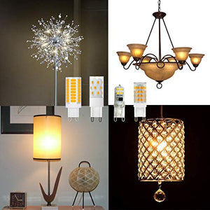 LeMeng G9 LED Light Bulbs 4W 400Lm 2700K Warm White, 40W Halogen Equivalent, AC 120V Bi-Pin G9 Base, Not Dimmable- 6 Pack，