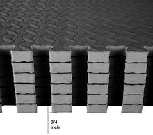 Load image into Gallery viewer, BalanceFrom Puzzle Exercise Mat with EVA Foam Interlocking Tiles (Black) (24 Peices Tiles)
