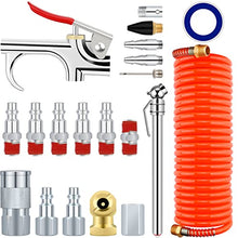Load image into Gallery viewer, Creallr Air Compressor Accessories - Air Compressor Hose Tool Air Compressor Accessories Kit Air Hose Air Compressor Fittings Quick Connect Air Compressor Kit with Coil PU Hose -20 Piece
