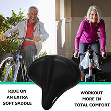Load image into Gallery viewer, DAWAY Oversized Comfort Bike Seat - C40 Most Comfortable Extra Wide Soft Foam Padded Exercise Bicycle Saddle for Men Women Senior, Universal Fit for Cruiser, Stationary, Spin Bikes &amp; Outdoor Cycling
