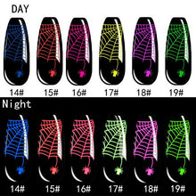 Load image into Gallery viewer, Luminous Spider Nail Gel Set, 6PCS 48ML Glow in The Dark Nail Polish Luminous Gel Set, DIY Polish UV Nail Art Kit for Halloween Christmas
