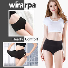 Load image into Gallery viewer, wirarpa Women&#39;s Cotton Underwear High Waisted Full Briefs Ladies Comfortable No Muffin Top Panties 4 Pack Size 6, Medium
