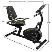 Load image into Gallery viewer, Merax Magnetic Recumbent Exercise Bike with Bluetooth | 8-Level Resistance | Quick Adjust Seat
