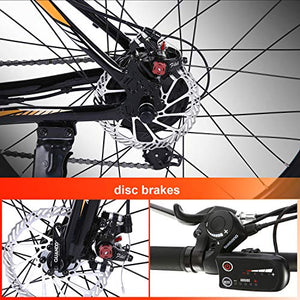 ANCHEER 350W Electric Bike 26'' Adults Electric Bicycle/Electric Mountain Bike, 20MPH Ebike with Removable 36V 7.8/10.4Ah Battery, Professional 21 Speed Gears
