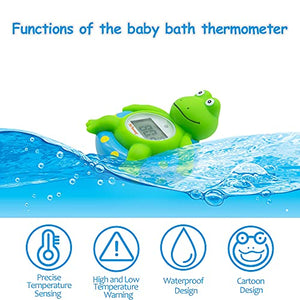 Doli Yearning Baby Bath Thermometer with Room Temperature| Fahrenheit and Celsius|Frog Lovely Shape|Kids' Bathroom Safety Products| Bath Toys…