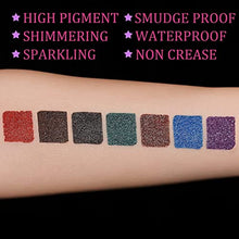 Load image into Gallery viewer, UCANBE 7 Colors Shimmer Liquid Eyeliner Makeup Set, Metallic Satin Finish Colorful Sparkling Eye Liner Pen, Long Lasting High Pigmented with Waterproof &amp; Smudge Proof Formula
