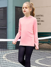 Load image into Gallery viewer, Zaclotre Kids UPF50+ Sun Shirt Girls Quick Dry Fit Sun Protection Clothing Athletic Hoodie with Thumbholes Pink
