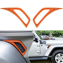Load image into Gallery viewer, Bonbo Exterior Accessories Car Wheel Eyebrow Side Air Conditioning Vent Outlet Decoration Cover Trim ABS for 2018-2021 Jeep Wrangler JL JLU &amp; Gladiator JT 2PCS (Orange)
