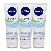 Load image into Gallery viewer, NIVEA Soft Moisturizing Crème - Pack of 3, All-In-One Cream For Body Face and Hands, Travel Size - 2.6 oz. Tubes
