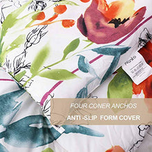 Load image into Gallery viewer, NANKO Queen Comforter Set 3 PC, White Red Pastel Floral Print Soft Microfiber Bedding - All Season Quilted Comforter with 2 Pillowshams - Best Modern Bed Set for Women Men, 88 x 90

