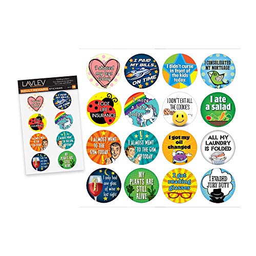16 Adult Reward Funny Stickers (Adulting Achievements) - Perfect Gag Gift for White Elephant and Secret Santa, Birthday and Christmas Presents for Adults