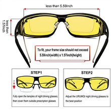 Load image into Gallery viewer, Night Driving Glasses Fit Over Glasses, HD Polarized Anti Glare Wrap Around Night Vision Glasses for Men &amp; Women
