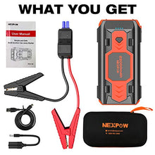 Load image into Gallery viewer, NEXPOW Battery Jump Starter 2500A 22000mAh Car Jump Starter (up to 8.0L Gas/8L Diesel Engines) 12V Car Battery Booster Pack with USB Quick Charge 3.0 and 4 LED Modes Red Blue Warning
