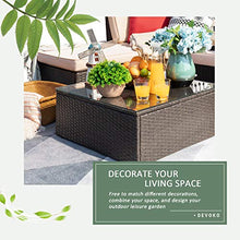 Load image into Gallery viewer, Devoko 5 Pieces Patio Furniture Sets All-Weather Outdoor Sectional Sofa Manual Weaving Wicker Rattan Patio Conversation Set with Cushion and Glass Table (Beige)
