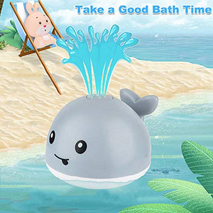 ZHENDUO Baby Bath Toys, Whale Automatic Spray Water Bath Toy, Induction Sprinkler Bathtub Shower Toys for Toddlers Kids Boys Girls, Pool Bathroom Toy for Baby (Gray)