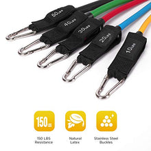 Load image into Gallery viewer, FITFORT Resistance Bands Set Exercise Bands - Workout Bands Stackable up to 150lb, Indoor/Outdoor Fitness Bands with Door Anchor &amp; Handles for Strength, Slim, Yoga, Home Gym Equipment for Men/Women

