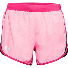 Load image into Gallery viewer, Under Armour Women&#39;s Fly By 2.0 Running Shorts , Cerise Full Heather (653)/Reflective , Medium
