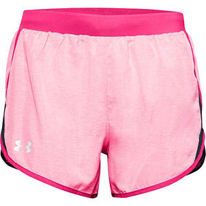Under Armour Women's Fly By 2.0 Running Shorts , Cerise Full Heather (653)/Reflective , Medium