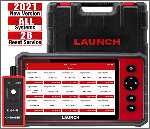 [2021 New] LAUNCH CRP909E Full System OBD2 Scanner 7” Android 7.0 Car Diagnostic Scan Tool,26 Reset Code Reader,Key Program,TPMS,SAS,DPF,IMMO,ABS Bleeding, WiFi Free Update,TPMS As Gift
