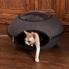 Load image into Gallery viewer, K&amp;H PET PRODUCTS Thermo-Lookout Pod Heated Cat Bed, Gray, 4W, 22" Round
