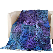 Load image into Gallery viewer, T&amp;H XHome Luxury Quilted Comforter Bedspread-Thin Soft Cozy,Blue and Purple Vine Floral Pattern Reversible Stitched Summer Lightweight Quilt Coverlet for All Season
