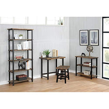 Load image into Gallery viewer, Alaterre Furniture Sonoma 70" Tall 5-Shelf Metal and Solid Wood Bookcase, Brown
