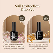 Load image into Gallery viewer, Beetles 2 Pcs 15ml No Wipe Gel Top Coat and Base Coat Set - Shine Finish and Long Lasting, Soak Off LED Gel Base Top Coat Glossy Shine Finish
