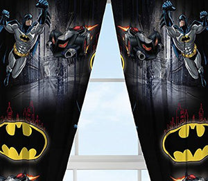 Franco Kids Room Window Curtain Panels Drapes Set, 82 in x 63 in, Batman