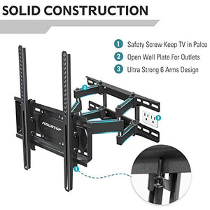 MOUNTUP TV Wall Mounts - Full Motion TV Wall Mount for 26-55 Inch Flat Screens and Curved TVs up to 88 LBS, Wall Mount TV Bracket with Dual Swivel Articulating Arms, Max VESA 400x400mm MU0010