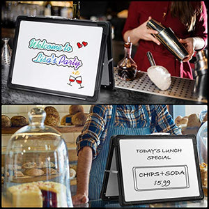 Small Dry Erase White Board, ARCOBIS 12"X16" Portable Magnetic White Board Double-Sided Desktop Foldable Whiteboard Easel for Students Classroom Home Office, Black