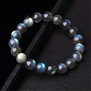 Natural Labradorite Moonstone Crystal Round Bead Bracelet 8mm AAAA