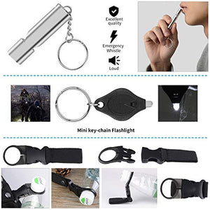JINAGER Survival kit, Professional Emergency Survival gear 15 in 1, Upgraded Tactical Defense Tool for Hiking Camping Climbing Adventures, Emergency Tool Gift for Men Boy Car