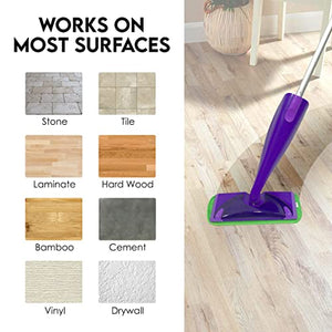 Turbo Mops Reusable Floor Mop Pads - Pack of 2, Machine Washable, 12-inch Microfiber Mop Refills - Compatible with Swiffer Wet Jet - Household Cleaning Tools﻿
