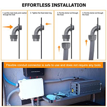 Load image into Gallery viewer, Liquid-Tight Conduit and Connector Kit,Flexible Non Metallic Liquid Tight Electrical Conduit,3/4inch 50ft Electrical Conduit Kit,with 2 Straight and 2 Angle Fittings Included,3/4 in. Dia
