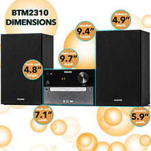 Load image into Gallery viewer, PHILIPS Bluetooth Stereo System for Home with CD Player, Wireless Streaming, MP3, USB, Audio in, FM Radio, 15W, Micro Music Sound System
