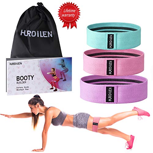 Hurdilen Resistance Bands Loop Exercise Bands,Workout Bands Hip Bands Wide Resistance Bands Hip Resistance Band for Legs and Butt,Activate Glutes and Thigh (Pink,Green,Purple)