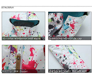 Women's Waterproof Ski Jacket Windprooof Winter Hooded Coat Bibs