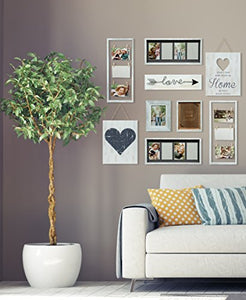Gallery Perfect 17FW1938 Rustic Collage Gallery Wall Kit Picture Frame Set, Multi Size - 4" x 6", 5" x 7", White, 9 Piece