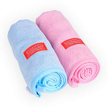 Load image into Gallery viewer, YoulerTex Microfiber Hair Towel Wrap for Women, 2 Pack 10 inch X 26 inch, Super Absorbent Quick Dry Hair Turban for Drying Curly, Long &amp; Thick Hair (Blue+Pink)
