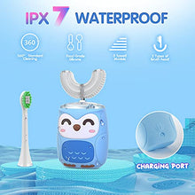 Load image into Gallery viewer, Kids Electric Toothbrush, Ultrasonic Autobrush Toothbrush Kids with 6 Modes, Whole Mouth Baby Toothbrush, IPX7 Waterproof, U Shaped Toothbrush for Children &amp; Toddlers (2-6 Year) (Light Blue)
