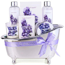 Load image into Gallery viewer, Gift Set for Women, Gift Basket for Women, Body &amp; Earth Women Bath Set 7 Pcs Lavender Spa Basket with Shower Gel, Bubble Bath, Bath Salts, Body Lotion, Scented Candle, Mother's Day Gifts for Mom
