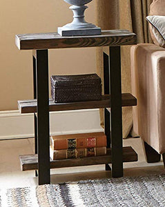 Alaterre AZMBA0220 Sonoma Rustic Natural 2 Shelf End Table, Brown