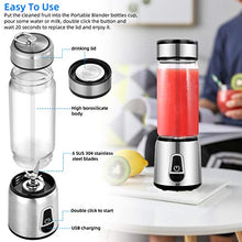 Load image into Gallery viewer, Smoothie Blender Cup,LINBO Portable Blender Juicer Cup, Multifunctional Small Blender for Shakes and Smoothies,Usb Rechargeable, Stainless Steel, Borosilicate Glass
