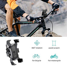 Load image into Gallery viewer, ECASA Bike Phone Mount, One-Hand Operation Cell Phone Mountain Bike Holder, for Bicycle Motorcycle Handlebar, Cradle Clamp for iPhone 11, Samsung and Most 4.7-6.5 inch Smartphones
