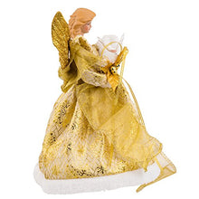 Load image into Gallery viewer, Kurt Adler UL 10-Light 12-Inch Gold Dress Angel Treetop
