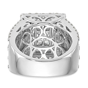 14K White Gold Complete Diamond Cluster Engagement Ring for Women (4.361CT,H-SI2)