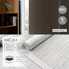 Load image into Gallery viewer, GoDear Design Deluxe 99.99% Blackout Adjustable Sliding Panel Track Blind 45.8"- 86" W x Up to 96" H, Extendable 4-Rail Track, Metallic Luster Trimmable Pleated Natural Woven Fabric, Mica +
