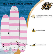 Load image into Gallery viewer, South Bay Board Co. - 5' / 6' / 8' Beginner Surfboards - Safe Soft-Top Surfboards - Beginner Surfboards for Kids &amp; Adults – Strong Triple Stringer Durability - Leash &amp; Safe-Edge Fins Included
