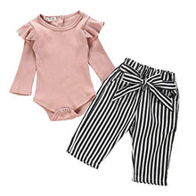 Load image into Gallery viewer, Newborn Baby Girl Clothes Toddler Girl Outfits Rompers Ruffle Long Sleeve Tops Pants with Hats Headband Clothes Sets
